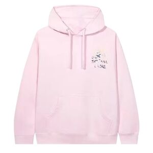 Anti Social Social Club Car Pile-Up Tonkotsu Logo Hoodie Size Large Pink